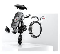 TINGYUS Support Navigation Moto pour 4.0-7.0 Pouces Téléphone Portable 12V PD QC 3. Chargeur Rapide 15W sans Fil Support De Berceau pour Moto(Wireless Charging A)