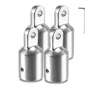 TINGZHIGO Bimini Lot de 4 capuchons d'extrémité pour tube rond de 25 mm, avec clé Allen hexagonale en forme de L, acier inoxydable 316, raccords supérieurs Bimini