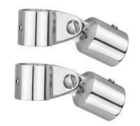 TINGZHIGO Bimini Top 2 glissières à mâchoire et 2 capuchons d'extrémité, quincaillerie Bimini Top pour tube rond de 22 mm OD, acier inoxydable 316