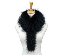 TININNA 1pcs Femme Echarpe Fausse Fourrure Foulard Châle Col d’Hiver,Cache-Col Chaud Hiver Scarf,Sling Fichu Thermal Ski Wear Noir