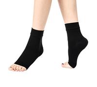 TININNA Chaussette De Compression Bas Contention Médicale Anti-embolie sans Pied pour Homme et Femme Noir M