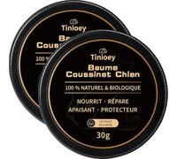 Tinioey Baume Coussinets Chien 2 x 30 g, 100% d'origine Naturelle | Karité, coco, vitamine E, hydrate pattes sèches et truffe, protège du gel et du sel de voirie, pour chien, chat et cheval.