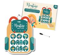 TINIOP® -Tableau de Routine Enfant Montessori - Rentrée Maternelle ou École - Routine du Soir Après l'École -À Suspendre avec Cordon, Cases à Cocher - favorise l'Autonomie - Compatible TDAH et Autisme