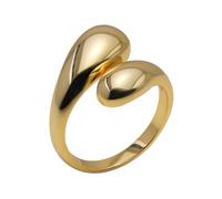 Tinkber 1 Bague en Forme de Larme, Bagues Plaquées or, Bagues de Pouce Or, Bague en or Pur, Bagues de Déclaration, Alliances, Bague Simple en Or, pour Filles et Adolescentes, Cadeaux pour Elle