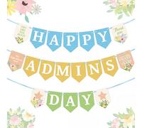 Tinlade Bannière administrative professionnelle « Happy Admins Day » - Décorations de fête - Appréciation - Décoration à suspendre - Thank You for All You Do pour les professionnels de