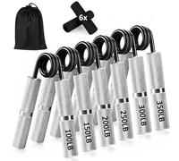 TINMAGI 6 Pièces Hand Grip, Hand Grip Musculation, Métal Renforceurs de Poignées 100-350 LBS, Handgrip Antidérapant, pour l'entraînement des Poignées, Poignets, Avant Bras, Récupération des Blessures