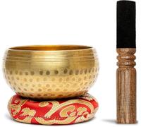 TINMAGI Bol Tibétain, Ensemble de Bols Chantants Tibétains avec Coussin et Maillet, Authentique Fabrication Artisanale pour la Méditation, le Yoga et la Guérison (6 Pouce)