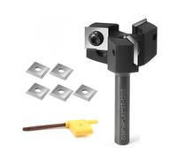 TINMAGI Fraise à Surfacer 8 mm, fraises pour defonceuse a bois diamètre 39mm, avec 8 inserts interchangeables en carbure (12x12x1.5mm), Fraise professionnelle pour défonceuse, Fraise CNC