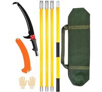 TINMAGI Scie à Élaguer Télescopique 4 m, Scie à Perche Extensible, Élagueuse à Perche à Grande Portée Longueur Réglable, avec Sac de Transport Douille de Scie, pour Les Travaux d'élagage des Arbres
