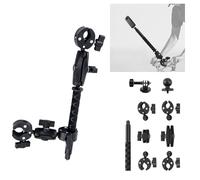 TINMAGI Support de caméra pour guidon de moto avec selfie bâton de 120 cm, moto double pince de montage, réglable rotation de 360 °, pour Insta 360 GoPro DJI