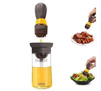 TINMIX Flacon distributeur d'huile avec brosse pour barbecue, récipient de stockage d'huile et pinceau à badigeonner en silicone pour cuisine, barbecue, grillades, pâtisserie et cuisine (OB21Smarron)