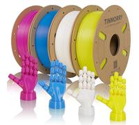 TINMORRY Lot de filaments PETG pour imprimante 3D, filament PETG-ECO 1,75 mm, filament rapide PETG-Eco pour imprimante 3D, 1 kg x 4 couleurs, magenta+blanc jade + jaune + bleu, poids net 4 kg