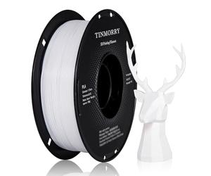 TINMORRY PLA Filament 1.75mm, Filament PLA rapide pour l'impression 3D, compatible avec la plupart des imprimantes 3D FDM, 1 KG 1 bobine, Blanc