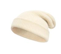 Tinncana 100% Laine Mérinos Bonnet Double Face pour Hommes et Femmes, Bonnets d'hiver Ultra épais et Chauds (FR/ES, Alpha/Lettres, Taille Unique, Blanc)