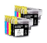 Tinnee 10-Pack LC1100XL LC980XL Cartouche d'encre Compatible pour Brother LC1100 LC980 LC985 pour Brother DCP-195C DCP-585CW DCP-385C DCP-375CW MFC-990CW MFC-6490CW MFC-490CW MFC-5890CN MFC-J615W