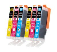 Tinnee 581XXL Cartouche d'encre Canon 580 581 imprimante Cartouche Canon 580 581 pour TS8150 TS6150 TS8250 TS6151 TR8550 TR7550 TS8151 TS9150 TR7500 TR8500 TS705 TR7650, 2 Cyan 2 Magenta 2 Jaune