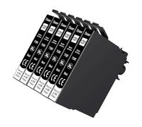 Tinnee 6-Pack T1281 Noir Cartouche d'encre Compatible pour Epson T1281 pour Epson Stylus SX230 SX125 S230 SX130 SX420W SX425W SX430W BX305FW SX440W SX435W SX438W SX445W SX235W