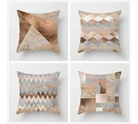 Tinnoon Housse Coussin 60x60cm Lot de 4 Décoratif Canapé Taie d'oreiller Decoration Canapé Housses Coussin d'extérieur Taie Oreiller Décoration pour Chambre, canapé, Chaise, Jardin Fleur Géométrique