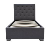 Tino Lit Simple avec Coffre, 90cm x 190cm, Gris