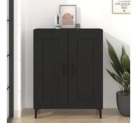 Tino Tech 69,5 x 34 x 90 cm - Buffet avec porte - Meuble de salle à manger - Meuble haut - Meuble de rangement pour salon - Armoire multi-usages - Meuble de salon - Matériaux en bois et fer - Noir