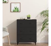 Tino Tech 69,5 x 34 x 90 cm - Buffet avec tiroir - Meuble de salle à manger, tiroir, haut - Meuble de couloir - Meuble de chambre à coucher - En matériau dérivé du bois - Noir