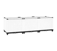 Tino Tech Jardinière surélevée de jardin - 120 x 40 x 38 cm - En polypropylène - Pour l'extérieur - Blanc