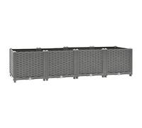Tino Tech Jardinière surélevée de jardin - 160 x 40 x 38 cm - En polypropylène - Pour l'extérieur - Pour plantes et légumes - Gris clair