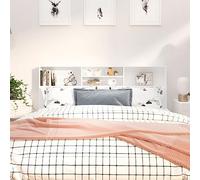 Tino Tech Lit Étagère Bois 180x19x103,5 cm Blanc - Bibliothèque Murale Armoire