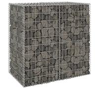 Tino Tech Mur de gabion en acier galvanisé - 100 x 60 x 100 cm - Argenté - Panier à pierres - Paniers gabions - Clôture murale de jardin - Gabion en métal - Pour jardin, mur de plantes, gabions