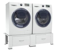 Tino Tech Support pour machine à laver et sèche avec tiroirs - 127 x 54,5 x 32,5 cm - Charge maximale : 200 kg - Support de machine à laver - Support antidérapant