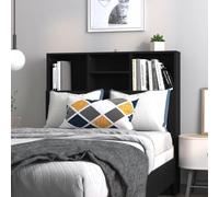 Tino Tech Tête De Lit avec Rangement 100x19x103,5 cm Noir Armoire de Tête de Lit en Bois Accessoire De Lit Tête De Lit à Bibliothèque Tête de Lit Murale Meubles De Chambre à Coucher