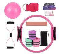 Tinoaly 11pcs Kit Essentiel Pilates pour Femmes, Équipement d'Entraînement à Maison avec Anneau et Ballon Pilates Bandes de Résistance Bande de Résistance en Forme 8 et Plus Encore pour Renforcer