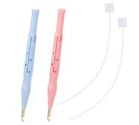Tinoaly 2pcs Aiguille à Poinçonner, Outil de Stylo d'Aiguille Poinçon de Broderie Réglable avec Guide de Fil pour Enfileur de Feutrage Bricolage Couture Appliques et Artisanat Créatif