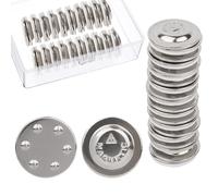 Tinoaly 36pcs Porte Badge Magnétique, Aimant Badge Nominatif Rond Adhésif Magnetic Name Tags Attaches Solides pour Sécuriser et Afficher les Informations d'Identification avec Boîte Rangement