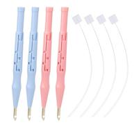 Tinoaly 4pcs Aiguille de Poinçon Réglable, Outil Stylo d'aiguIlle de Poinçon Broderie avec Guide Fil pour Enfileur Feutrage Bricolage Couture Appliques et Artisanat Créatif