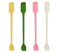 Tinoaly 4pcs Ensemble Mini Spatules en Silicone, Grattoir de Cuisine Multifonctionnel Double Face Petite Cuillère Longue Agitateur Réutilisable pour Confiture Gâteau Crème Beurre (4 Couleurs)