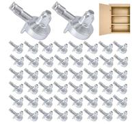 Tinoaly 50pcs Chevilles d'Étagère pour Bibliothèque IKEA Billy (Pièce 131372), Goupilles de Support d'Étagère en Alliage Remplacement de Chevilles d'Armoire Accessoires d'Étagère (Argent)