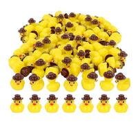 Tinoaly 50pcs Mini Canards Cow-Boy en Résine, Canard Miniature en Résine Occidentale Petite Figurine avec Chapeau de Cow-Boy Maison de Poupée Paysage Jardin à Faire Soi-Même pour Fête Occidentale