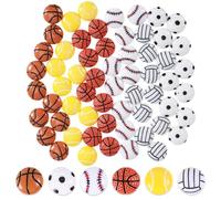 Tinoaly 60 Breloques Ballon Sport, Assortiment de Breloques à Dos Plat Forme ballon Sport Petites Perles Résine pour Basket Ball Baseball Volleyball football Tennis pour Bricolage Scrapbooking