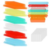 Tinoaly 60pcs Onglets Dossiers Suspendus, Colorés Transparents Plastique Étiquettes pour Dossier Fichiers avec Inserts en Papier pour l'Organisation du Bureau et l'Identification Rapide des Documents