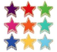 Tinoaly 90pcs Découpes d'étoiles pour la décoration Tableaux d'affichage, Papier couché 8,8cm Feuille de confettis étoiles colorées pour Les Enseignants Tableau d'affichage Salle de Classe