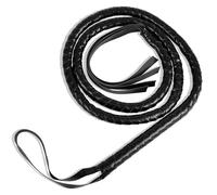 Tinoaly Fouet Noir, Style Indiana Jones Déguisement de Cat Woman Dompteur de Lions Fouet Cow-Boy Cuir Accessoire Bullwhip pour Femme Adulte Fête d'Halloween Cosplay Accessoires Déguisement