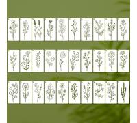 Tinoaly Lot de 30 Pochoir de Feuilles, 15x7,5cm, Réutilisables Pochoirs de Fleurs pour Peinture sur Bois Toile Tissu Tableau Noir Scrapbooking