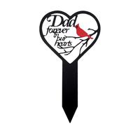 Tinoaly Pierre Tombale pour Papa, Cœur Cardinal Décorations Funéraires Plaque Commémorative Condoléances Piquets Funéraires Métal pour Le Cimetière du Père Jardin Extérieur