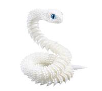 Tinoaly Serpent Imprimé en 3D, 58 cm Jouet de Fantaisie Vipère Jouet Animal Fidget Modèle d'Anaconda Flexible et Articulé Amusant pour Décoration de Bureau à Domicile (Blanc)