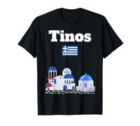 Tinos Voyage Souvenir Architecture île Grecque Drapeau de la Grèce T-Shirt