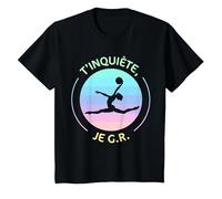 T'inquiète, Je gère Ballon de Gymnastique Rythmique GRS T-Shirt, Enfant, Noir, 4 Ans