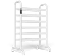 TINS Seche Serviette Electrique, 300W Seche Serviette, 1-24h, 45-60°C, 905×600×240mm, Chauffe Serviette Blanc, Seche Serviette Electrique sur Pied Deux étages, Économie d'énergie, IPX4 étanche-White