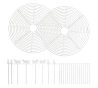 Tinsellns 2 Pièces Grilles de Protection pour Pots de Plantes, Cache-Pot Découpable 30 cm, Grille Pot de Fleurs en Plastique - Protège Plantes Contre Chats et Enfants, 8 Fixations Chat - Blanc