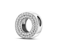 TINSLO Charme Pearl en forme de lettre de O pour bracelet, En argent sterling 925, Compatible avec les bracelets et colliers Pandora, Compatible avec les bracelets européens pour femmes et filles